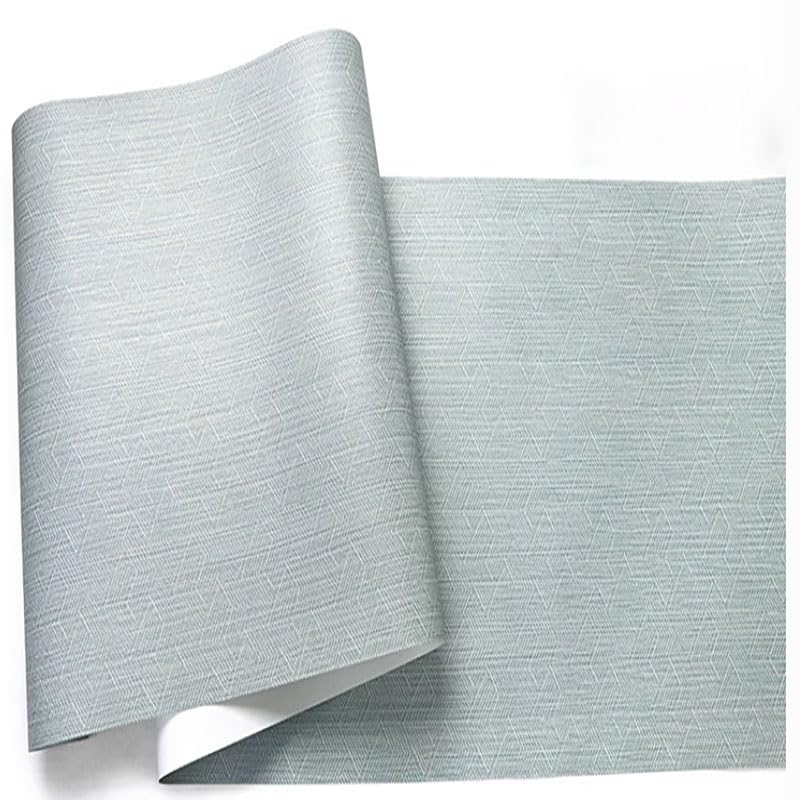 HANGJINLIWallpaper Non-Woven blue wood grain Modern Geometric Patterned for Livingroom Bedroom Kitchen (21X374in)