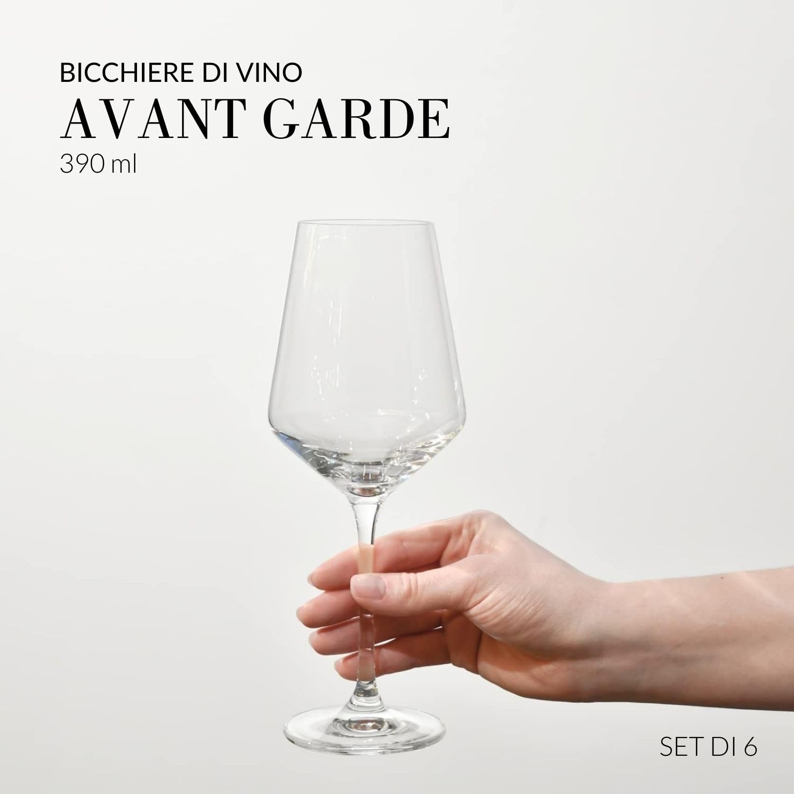 Krosno Bicchieri da vino bianco grandi | Set di 6 | 450 ML | Collezione Avant-Garde | Cristallo senza piombo | Per casa, ristoranti & feste | Lavabili in lavastoviglie