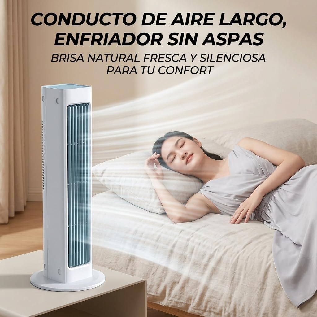 BreezaMax Aire Acondicionado Personal Portátil y Súper Silencioso, Enfriador de Aire Eficaz para Casa y Exterior: Ideal para Habitación, Cocina, Camping y Tienda de Campaña, Incluye Mando y Batería
