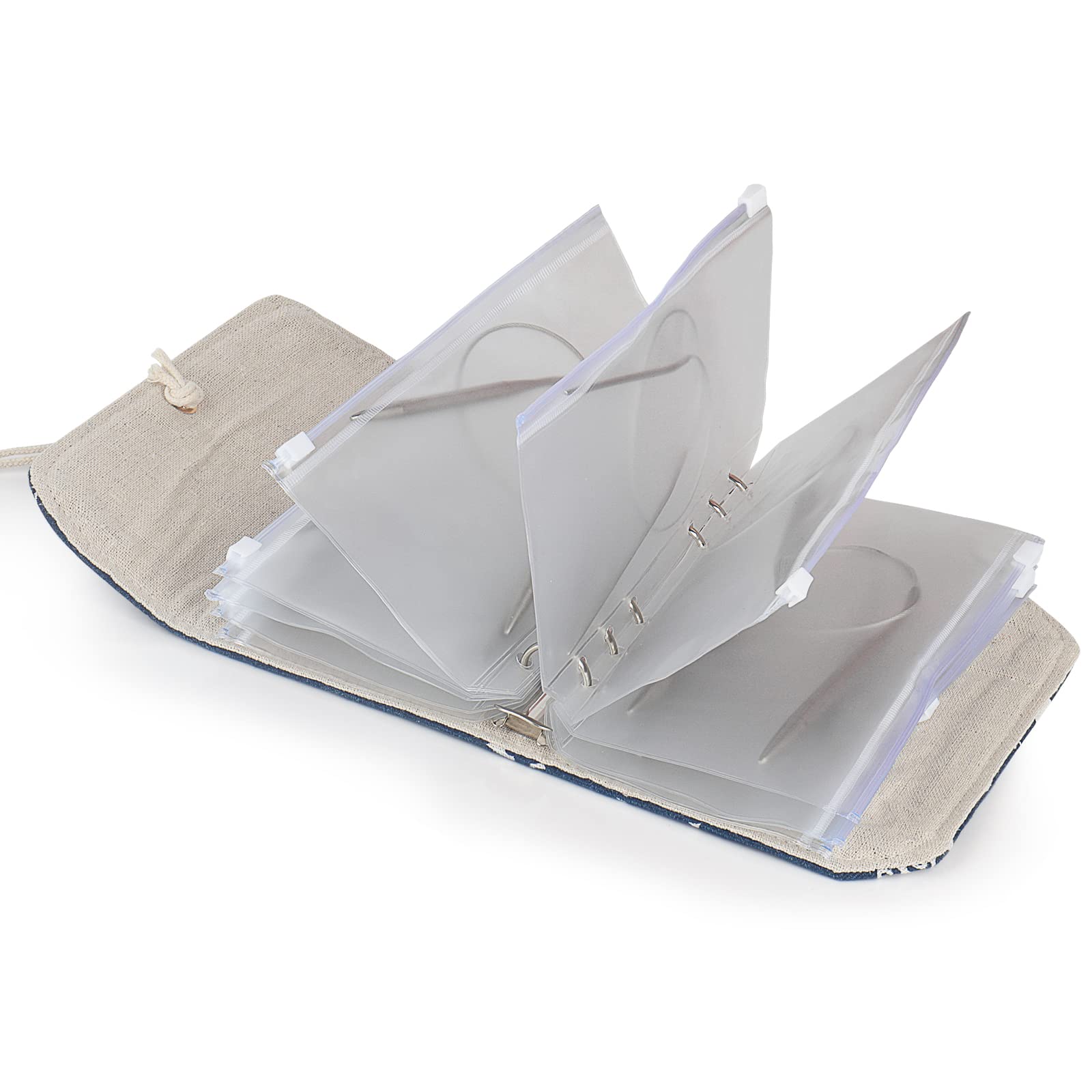 Coopay Sac de Rangement pour Aiguilles à Tricoter circulaires, étui Compact pour Aiguilles à Tricoter circulaires vides, Organiseur pour Aiguilles à Tricoter circulaires avec 11 Poches Transparentes