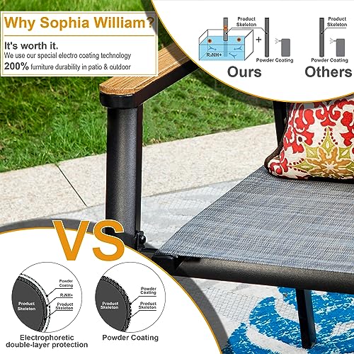 Image of Sophia & William Patio Dining Set, Square Table w / 4 Grey Aluminum Chairs