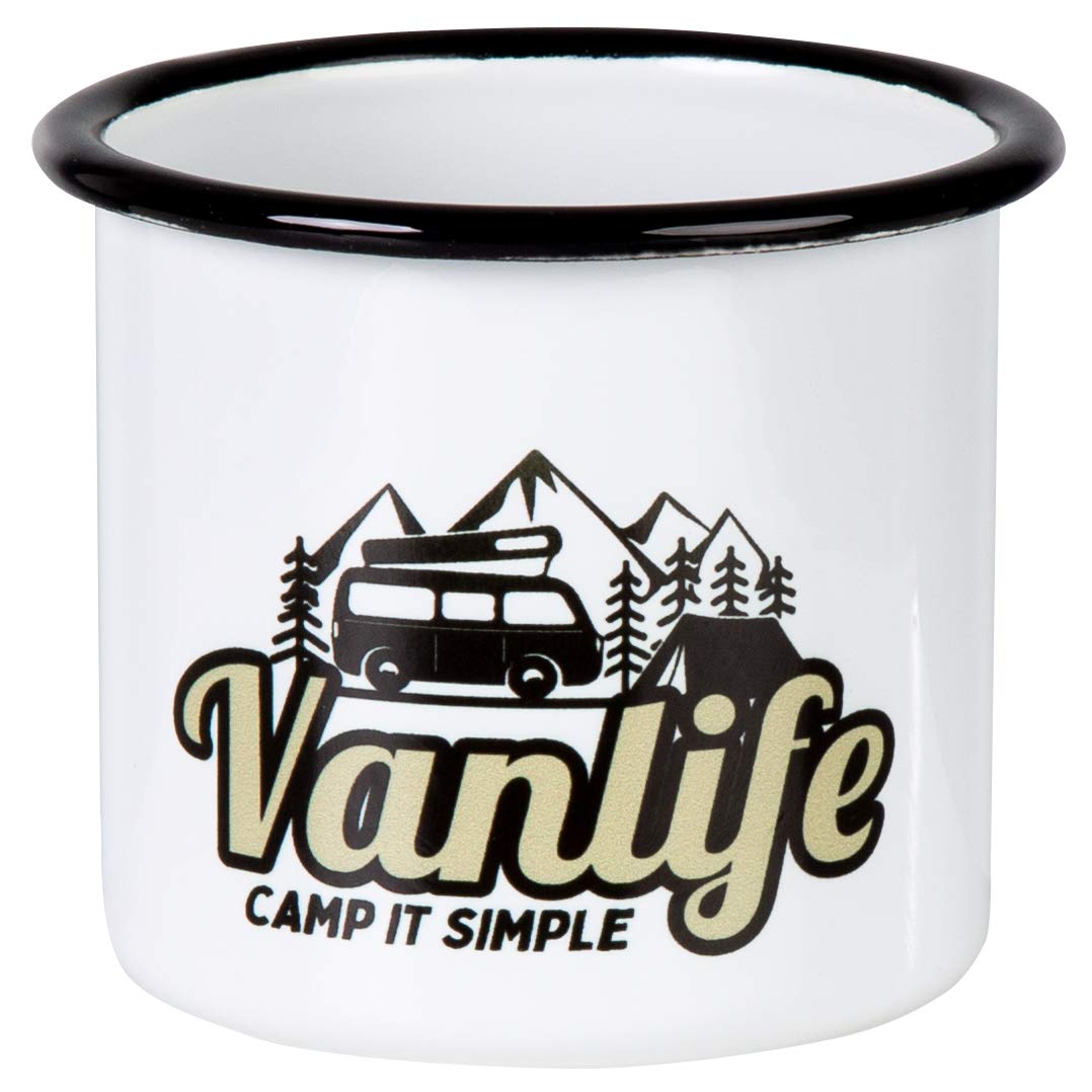 Mugsy Tazza Smaltata Verde Oliva “The Adventure Begins” – 330ml, Leggera E Robusta Per Campeggio - 3