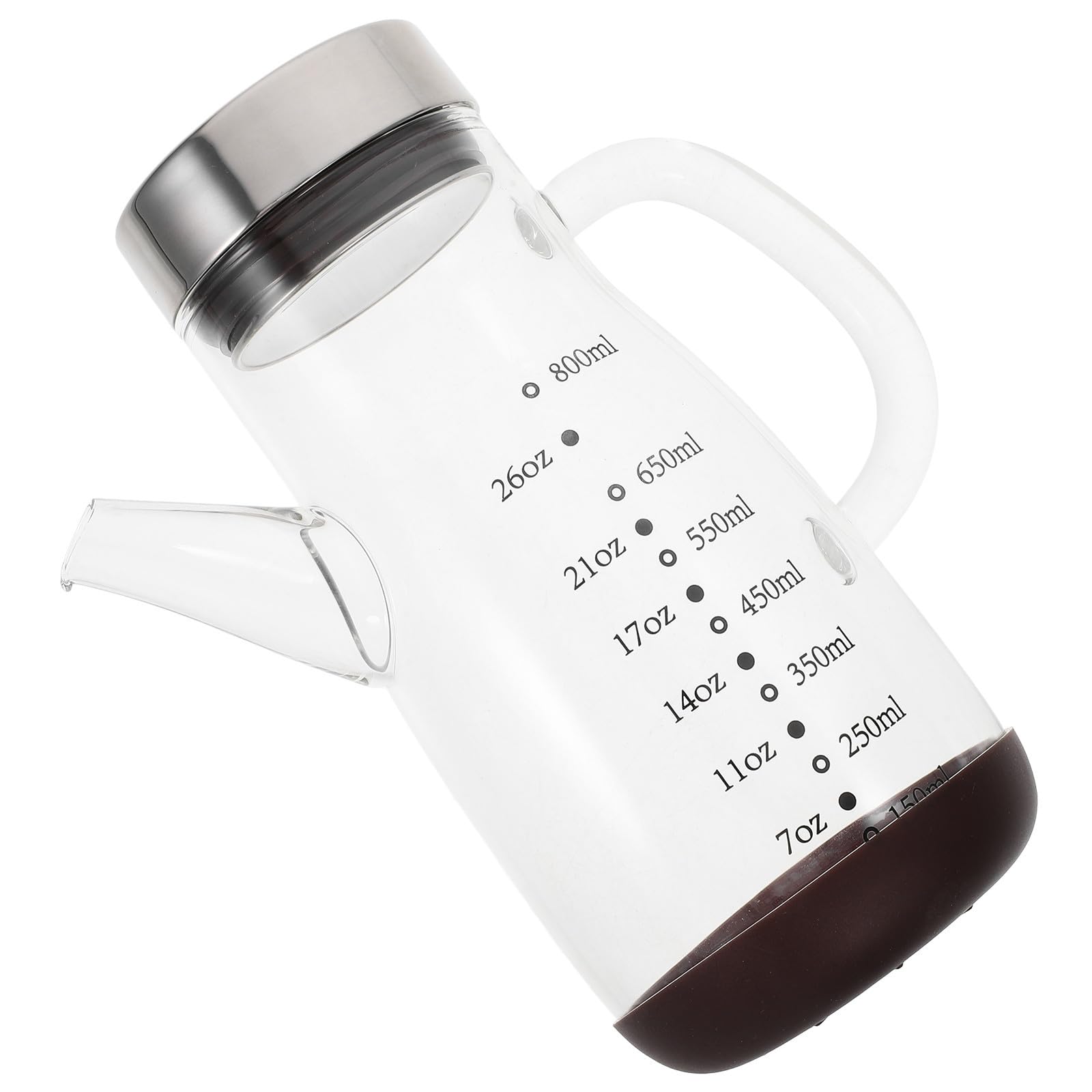 Große Edelstahl Ölflasche mit Silikon Ausgießer und Hitzebeständigem Borosilikatglas für Vielseitige Verwendung in Küche dem Gasherd