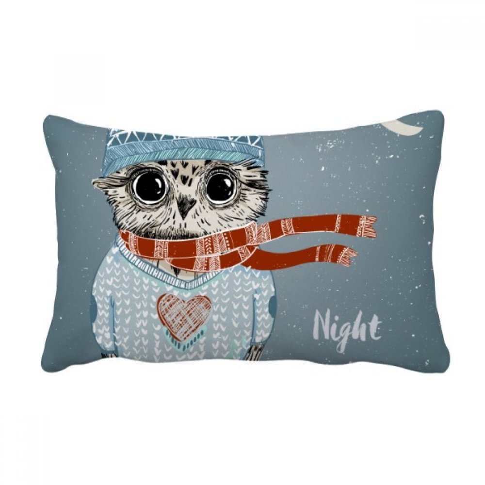 Oreiller lombaire hibou d'hiver pour décorer un salon cosy