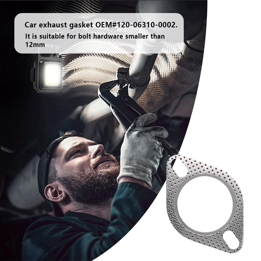 2 Bolt MLSG High Temp Exhaust Gasket 120-07610-0002 For 3 Inch Muffler Flange Manifold   2