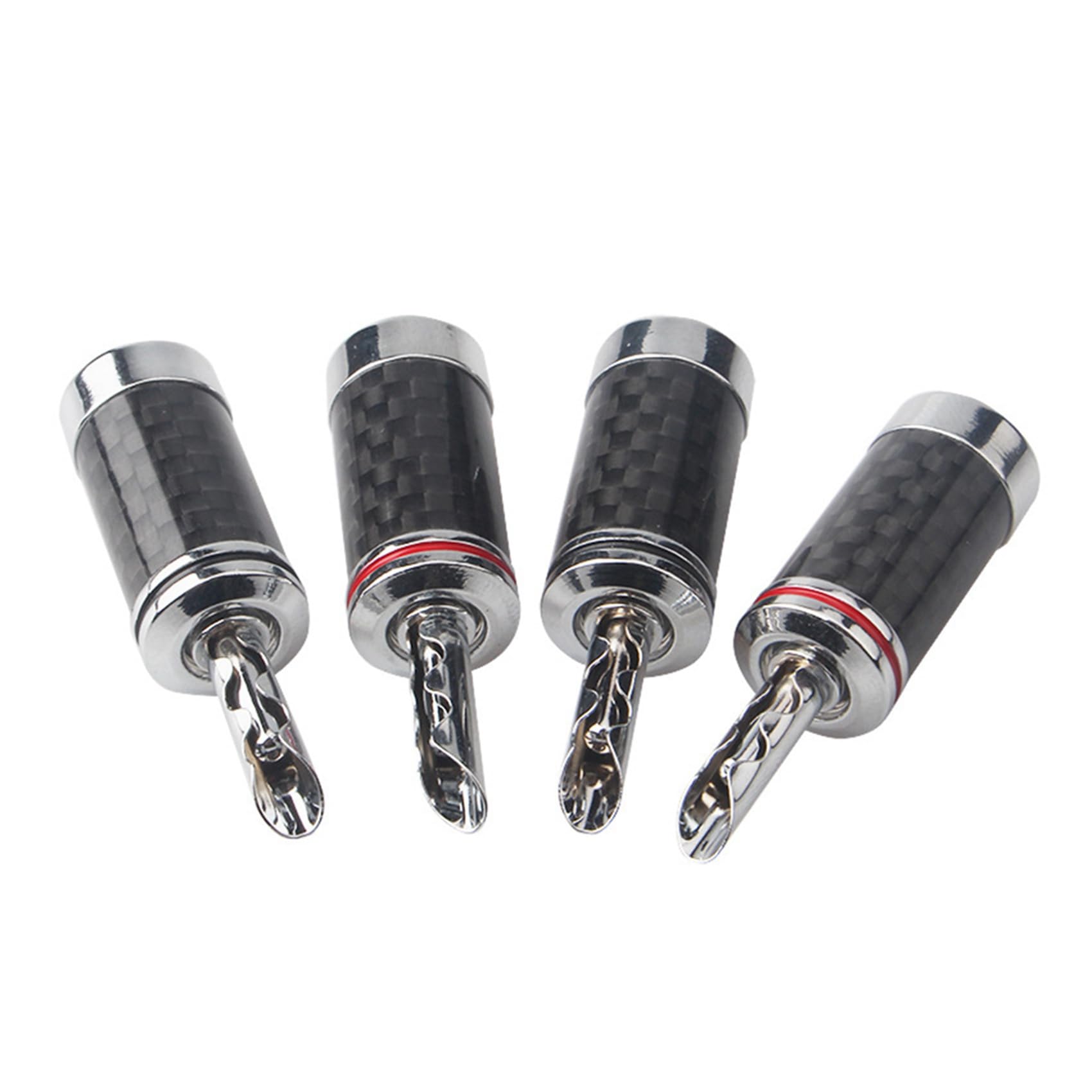 80 Pièces SéRies Fiches Banane Haut de Gamme HiFi DIY en Fibre de Cuivre Plaqué Rhodium Prise Audio ÉLectrique Prise de Connecteur Banane