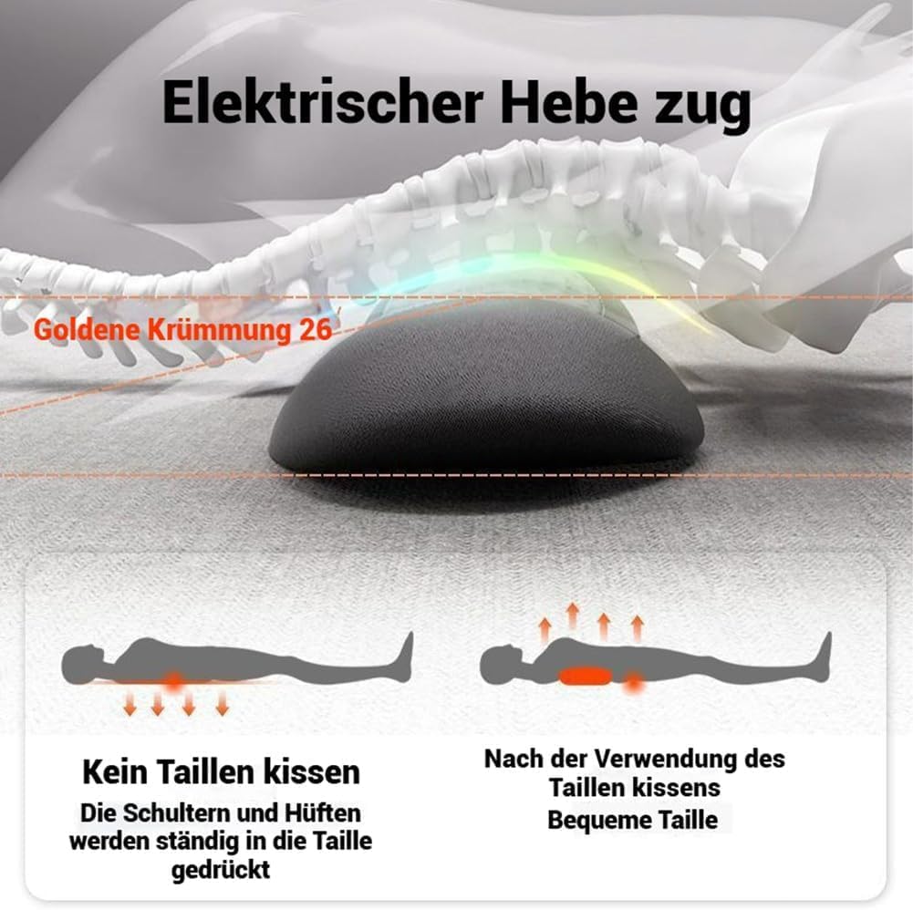 Vertacura 3-in-1 Rückenmassagegerät, Rückenstrecker mit 26° Ergonomischer Krümmung, Haltungskorrektoren und Rückenstützpolster, geeignet für Männer und Frauen