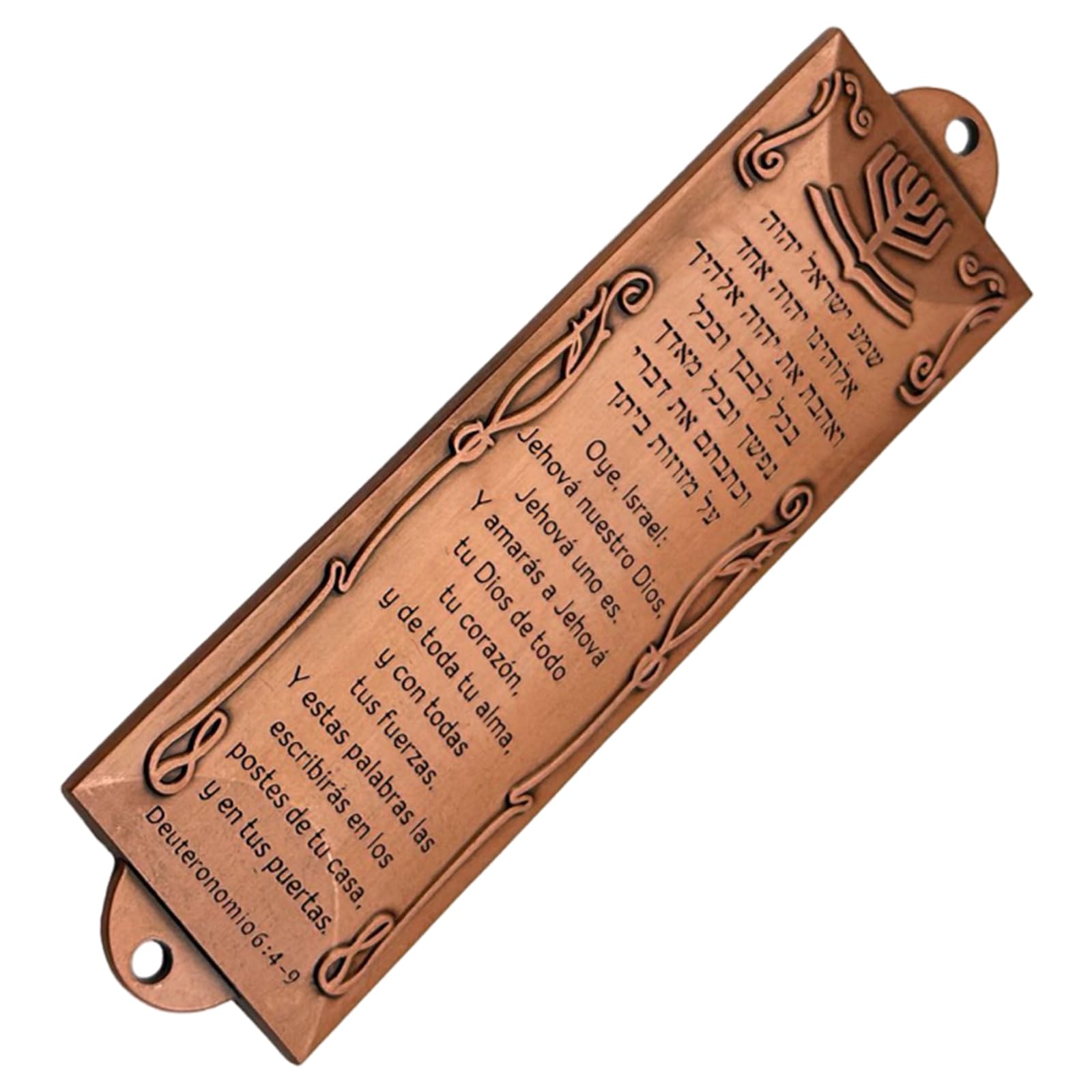 MLWSKERTY Luxurious Spanish Styles Door Decors Accent Antique Finish Metal Mezuzah Case Wall Vintage Religious Plaques Judaic
