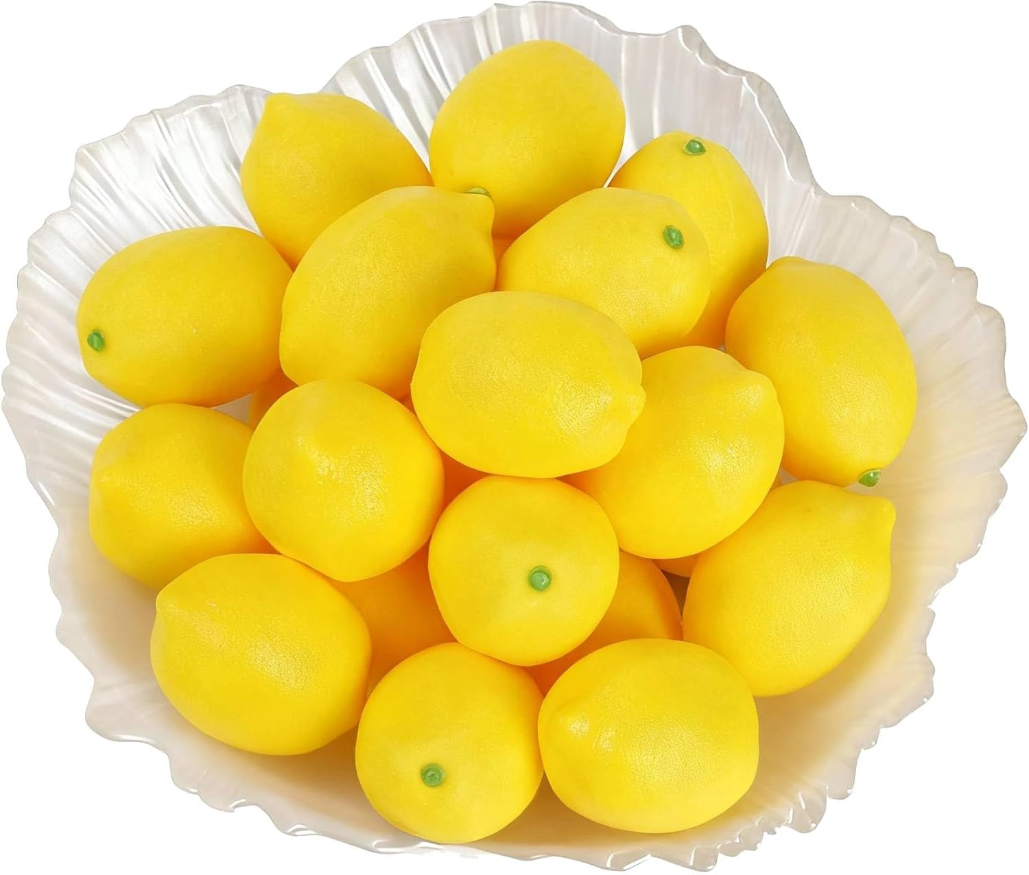 Notakia 25 Artificial Lemons Artificial Fruits Fake Lemons Lifelike Lemonade Simulation Party Kitchen Table Summer Decorations Vase Filler Photographic Props (25 Pcs Yellow Lemons)