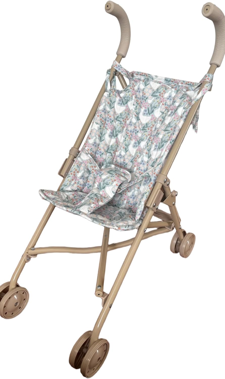 Doll Stroller – Neutral Color Lightweight & Flexible Stroller - Baby Doll Stroller for Kids 3+ - Vintage Goose Print - 22"