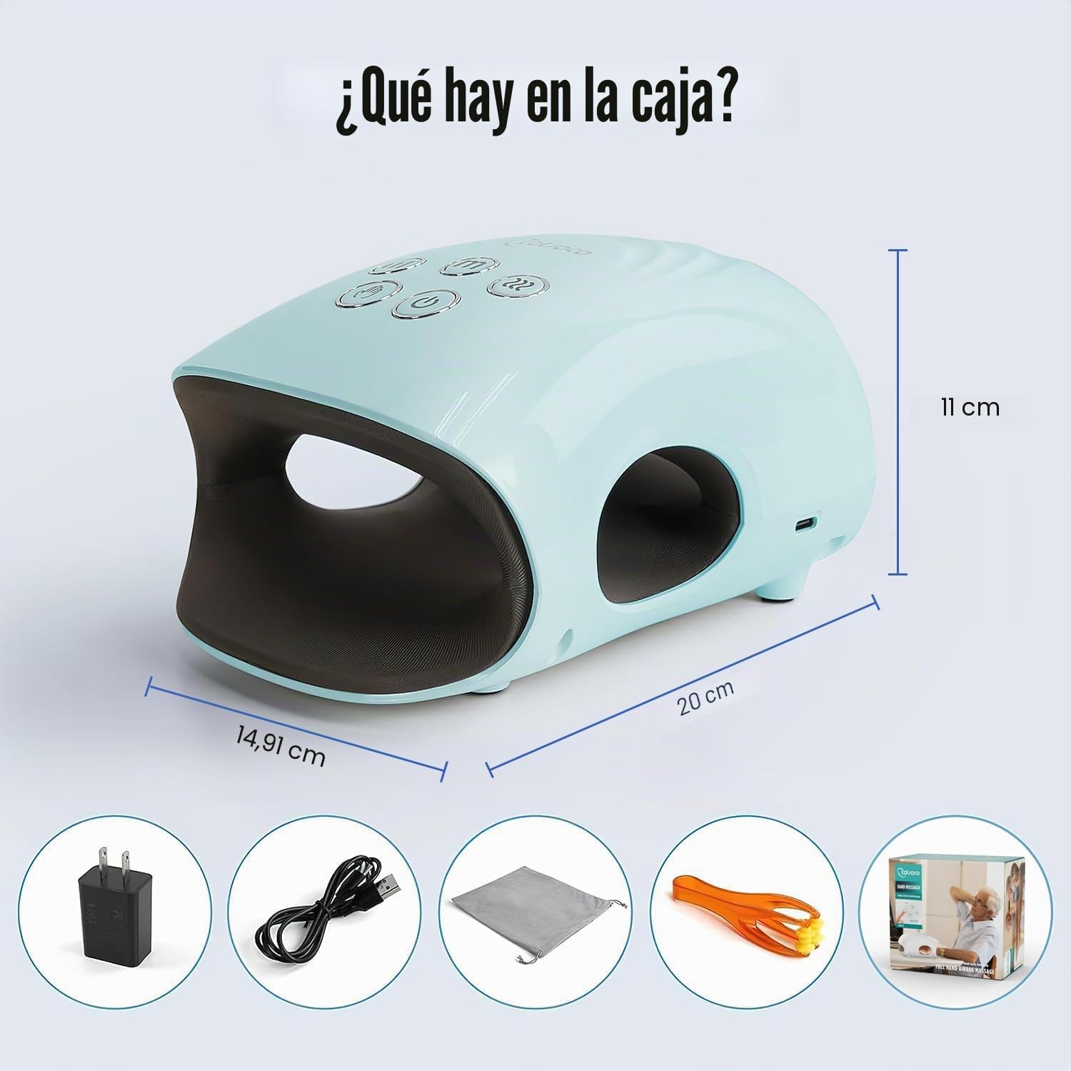 cotsoco Masajeador de manos – 3 tamaños de masaje, masajeador de manos inalámbrico con calor y compresión para artritis y túnel carpiano, regalo para hombres, mujeres, amigos de la familia, relajación