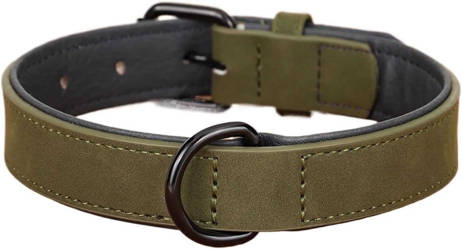 Large Dog Collar Soft Padded Collars Durable Pet Necklace Collar for Big Dogs(Dark Green,XX-Large)