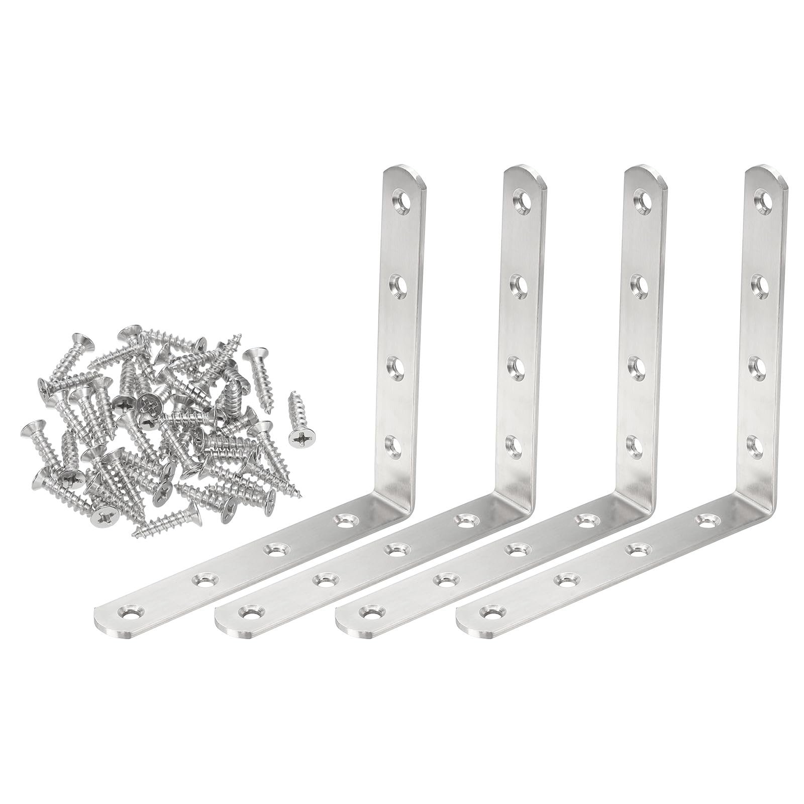 PATIKIL 4 Pcs Metal L-Shape Brackets