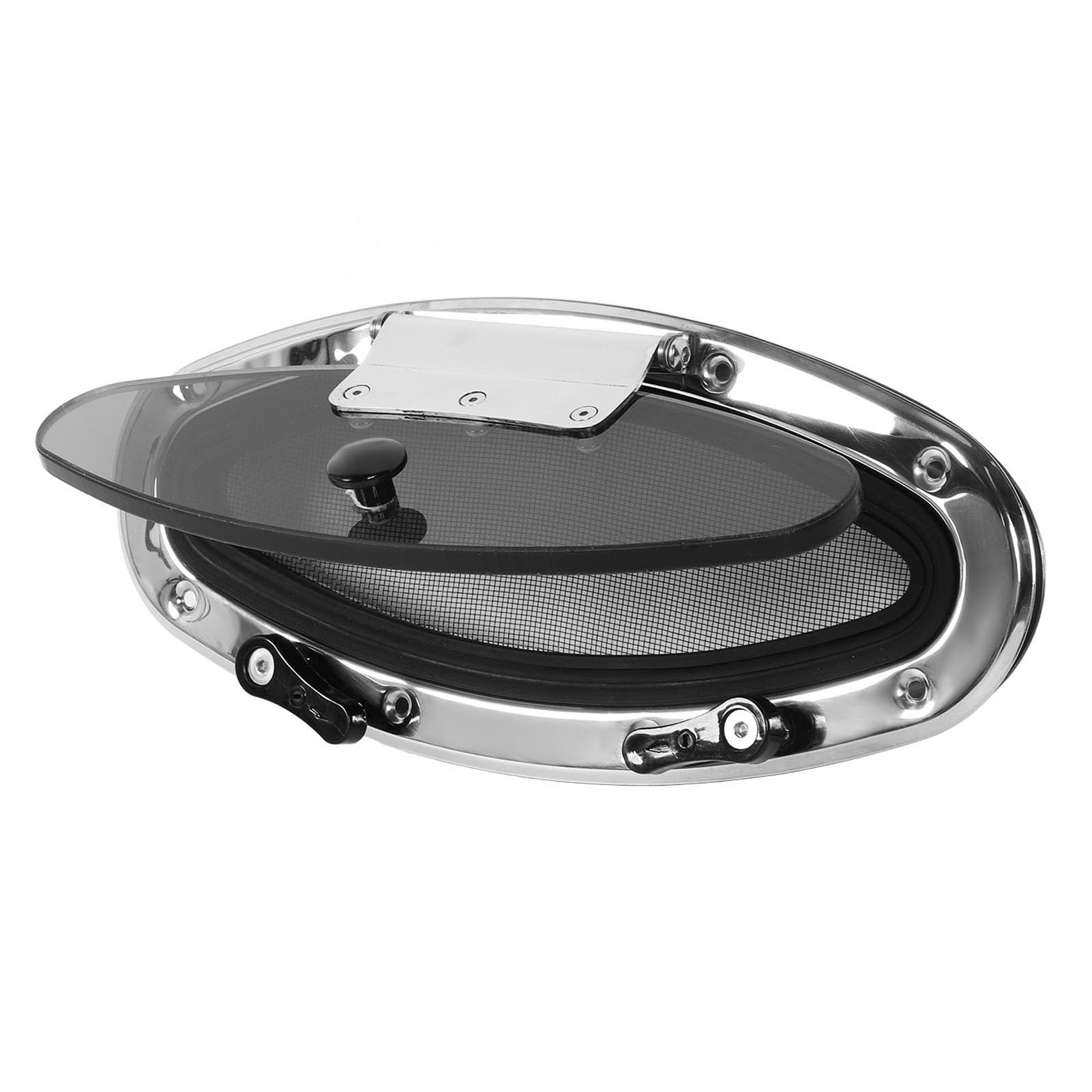 Oblò per Barche Marine da 300 X 105 Mm con Maniglia per Interruttore - Vetro Temperato, Resistente Ai Raggi UV, Impermeabile Yacht e
