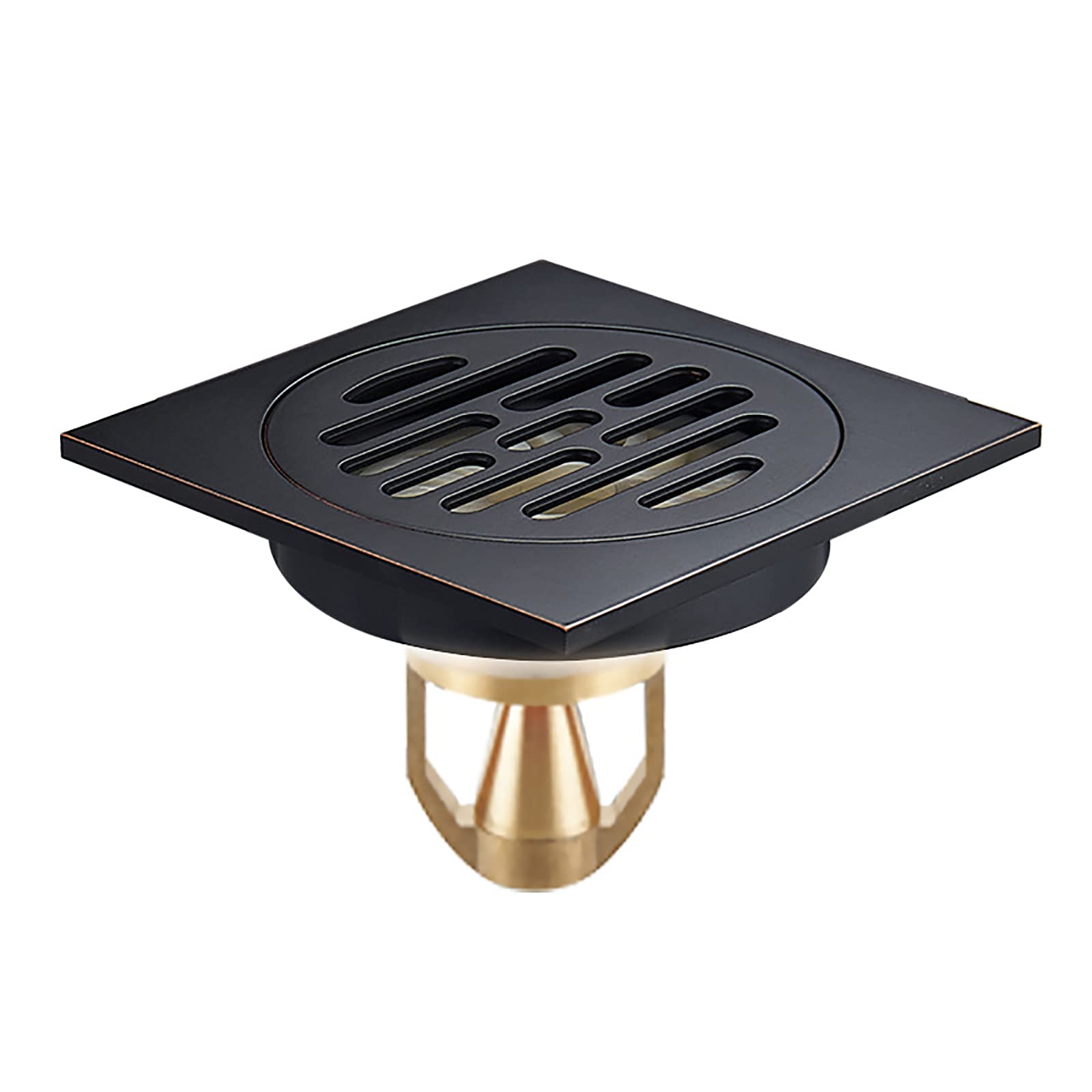 Bonde de douche carrée en laiton 10 cm avec grille amovible chic