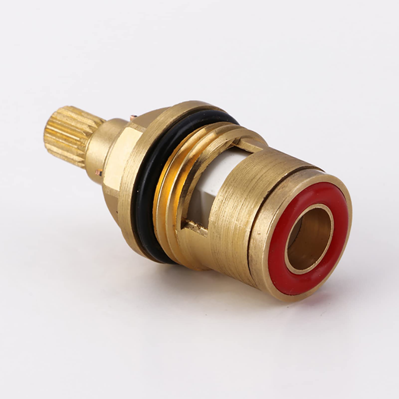 Vannes De Rechange Pour Robinet Quart De Tour En Laiton Céramique Tige Disque Cartouche Robinet Quart De Tour 1/2 Pour Robinet De Salle De Bain Cuisine (1 Paire Chaud Et Froid