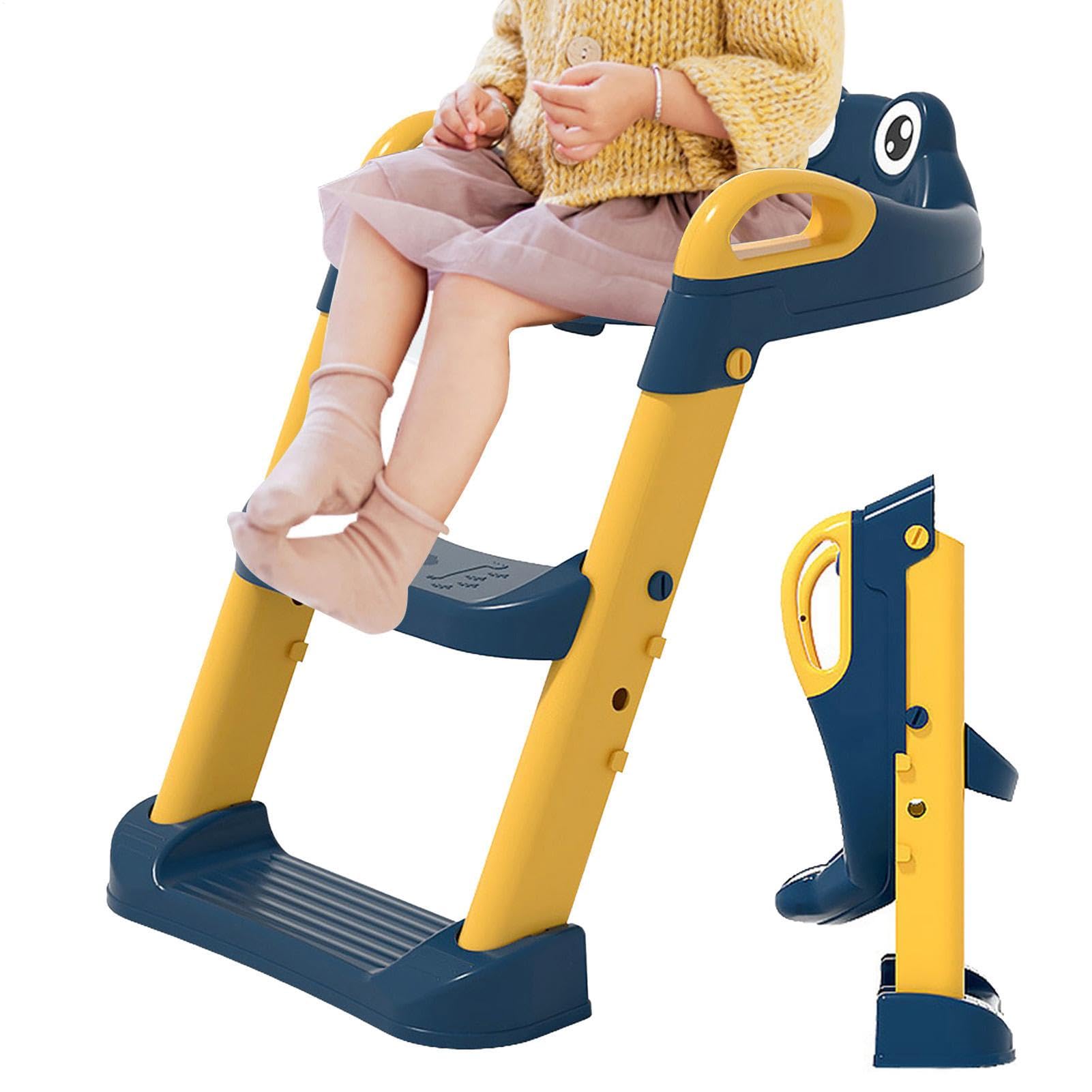 Sedile per addestramento al vasino con sgabello, con gradini, sedile per | WC per bambini, sedile antiscivolo, sgabello portatile, per allenamento sicuro per e bambini piccoli