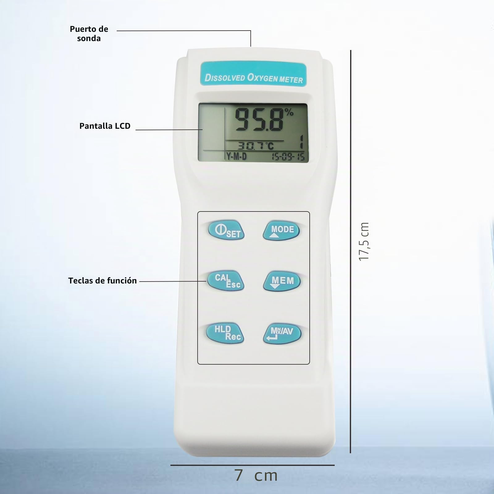 Gain Express Probador de calidad del agua del medidor de oxígeno disuelto grande LCD digital profesional con función de memoria ATC 99