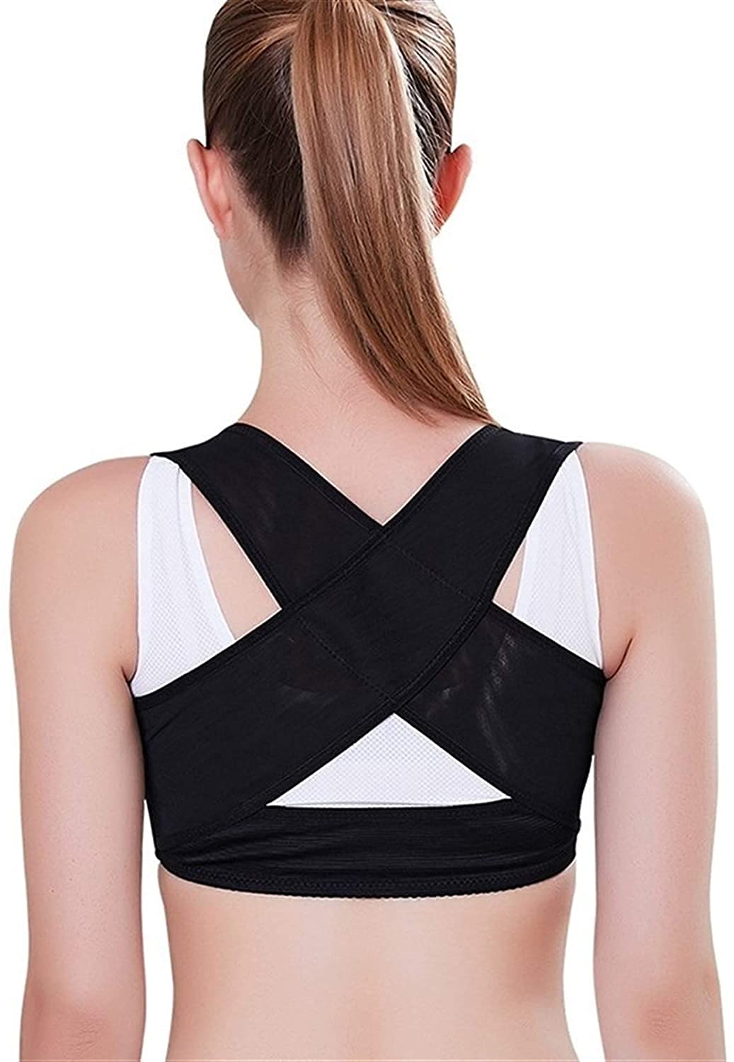 Correction Back Shoulder Corrector Support Brace Belt Adjustable Strap Straightener Color Skin Color Size XX-Large Tools