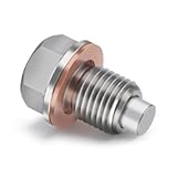 M14x1.5 Stainless Steel Magnetic Engine Oil Drain Plug with Copper Replacement for Ford, GM, Hyundai, KIA and Accord, CRV, Civic, Pilot, Fit, Odyssey(silver)