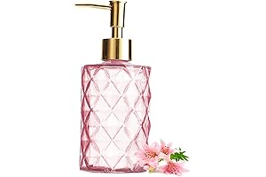 Pink Soap Dispenser with Gold Plastic Pump