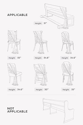 Miniatura 4 de Ling's Moment Fajas de gasa para silla de boda, decoración de pasillo, tela drapeada, sin arrugas, con lazo, 16 unidades, salvia y verde lechoso