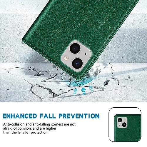 Image of ZZXX for iPhone 13 Mini Wallet Case Strong Magnetic 5.4 inch,Green