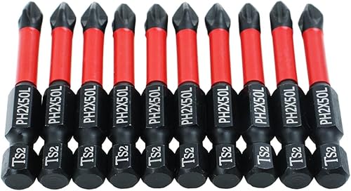Miniatura 6 de AUTOTOOLHOME Phillips PH2 - Juego de 10 puntas de destornillador magnéticas antideslizantes de 2 pulgadas de L, TS2 Toolsteel HRC63, brocas largas
