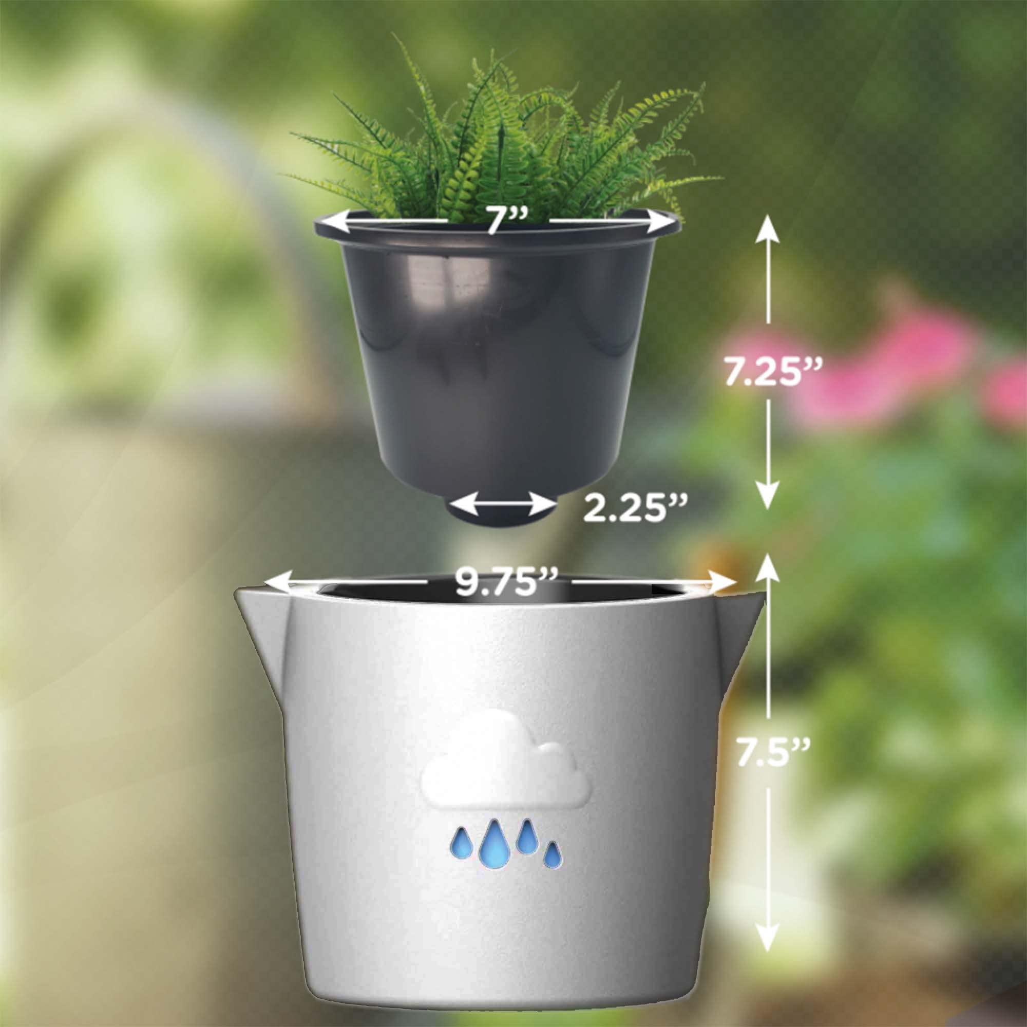 King's Gardening Clever Pot, Self Watering Pot for Indoor Outdoor Use Animated Cloud Water Level Indicator - Image 4