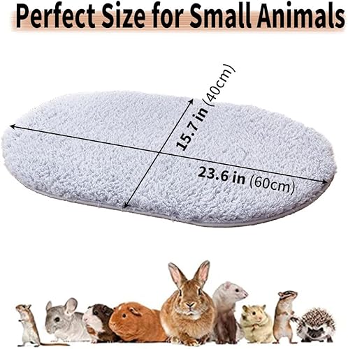 Miniatura 2 de Oncpcare Paquete de 2 alfombrillas para cama de conejillo de indias de animales pequeños, para invierno, cálidas, ardillas, erizo, conejo,