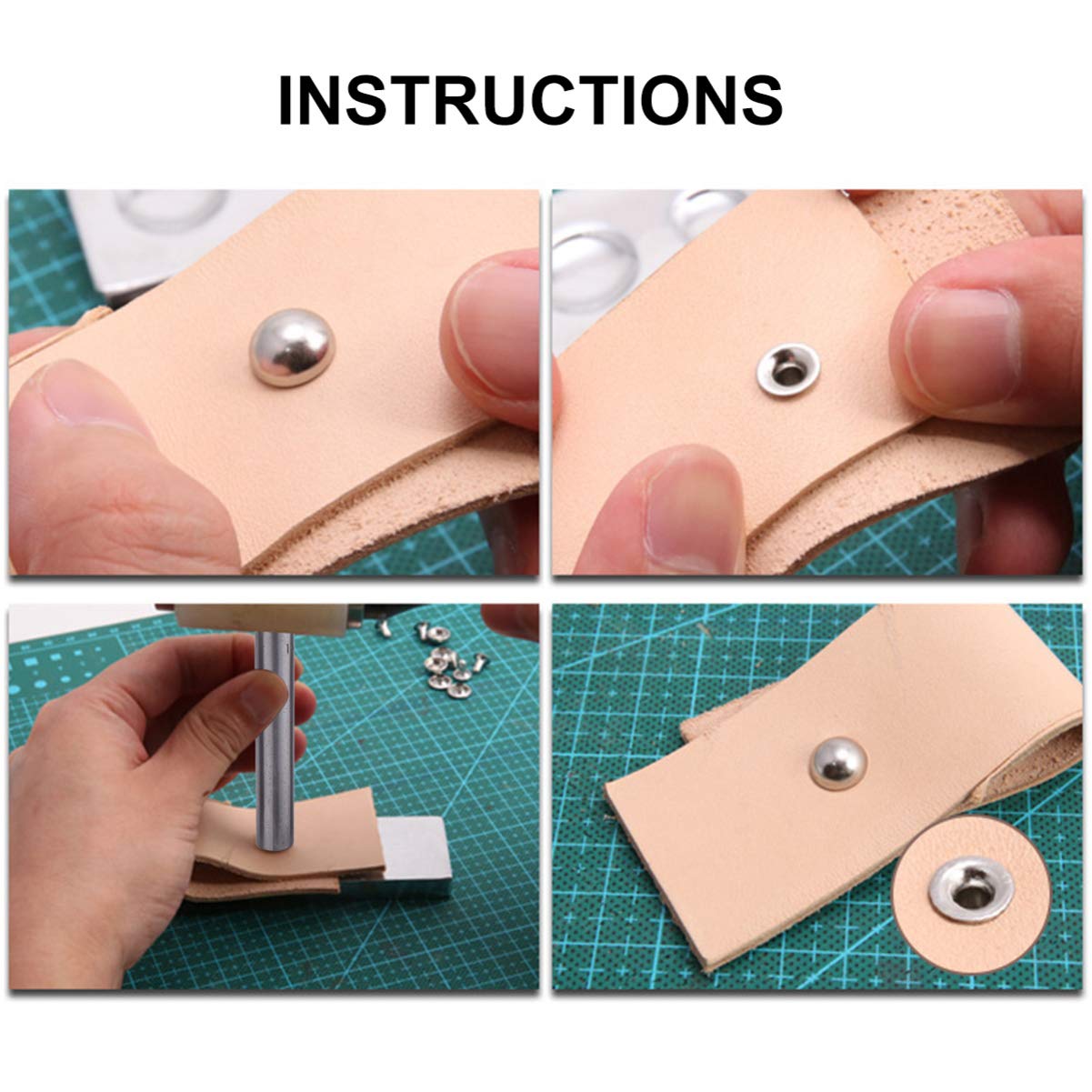 Operitacx Ensemble de Poinçonneuses Creuses en Acier Inoxydable pour Cuir, Outil à Trous Précis 9 Pièces, Adapté pour Maroquinerie, Couture et Artisanat, Usage Manuel Solide
