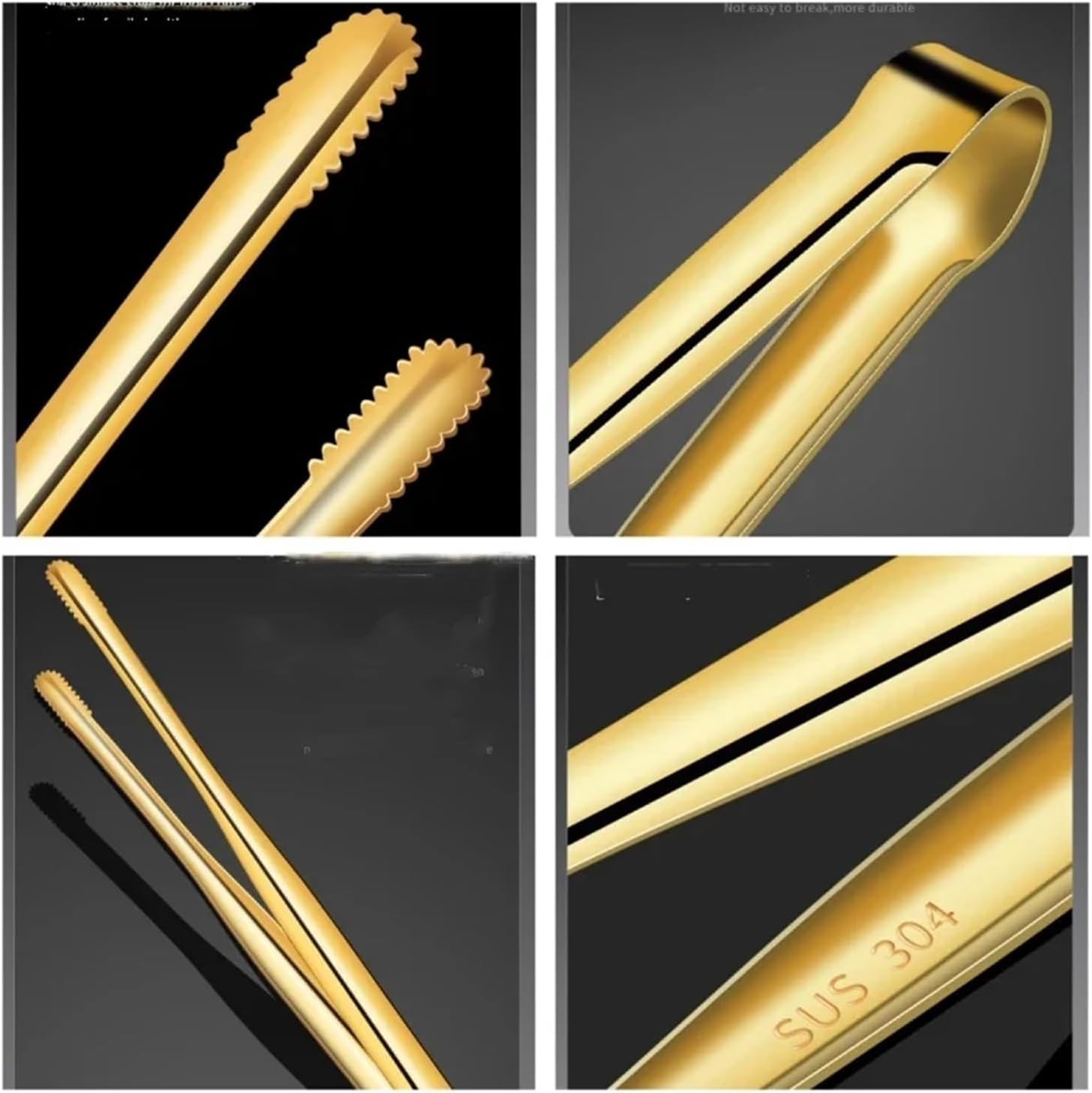 BBQ 2Pcs Kitchen Tongs Stainless Steel Barbecue Tongs Clip BBQ Grill Meat Tongs Cooking Tweezers for Food Utensils Kitchen Tools Accessories(Silver-24CM 2Pcs)