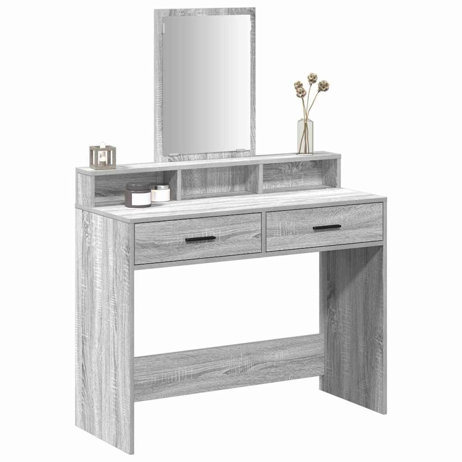 Rantry LED beleuchteter Schminktisch mit Stauraum | Moderner Holzwerkstoff | Für Make-up & Styling Model865150