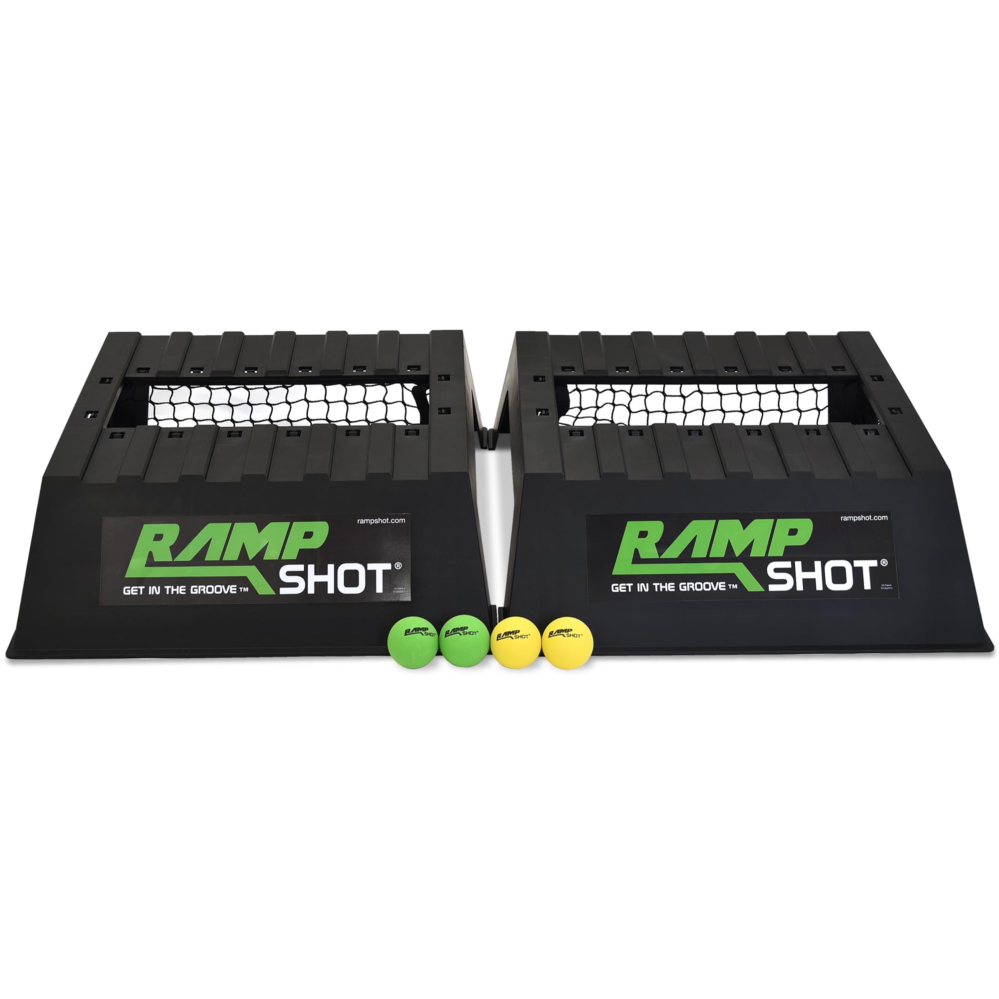 Vivere RampShot Outdoor Toss Game Set with 2 Ramps & 4 Balls, Portable 4-Player Lawn Game, Backyard, Beach, Camping & Tailgates