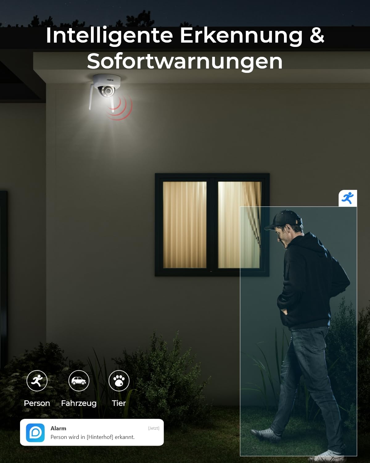 Reolink 4K Wi-Fi 6 Überwachungskamera Aussen mit 5X Optischem Zoom, 8MP Plug-in WLAN Kamera Outdoor mit 30m Nachtsicht, IK10 Vandalensicher, Smart-Erkennung, Zeitraffer, Ohne PT, RLC-843WA