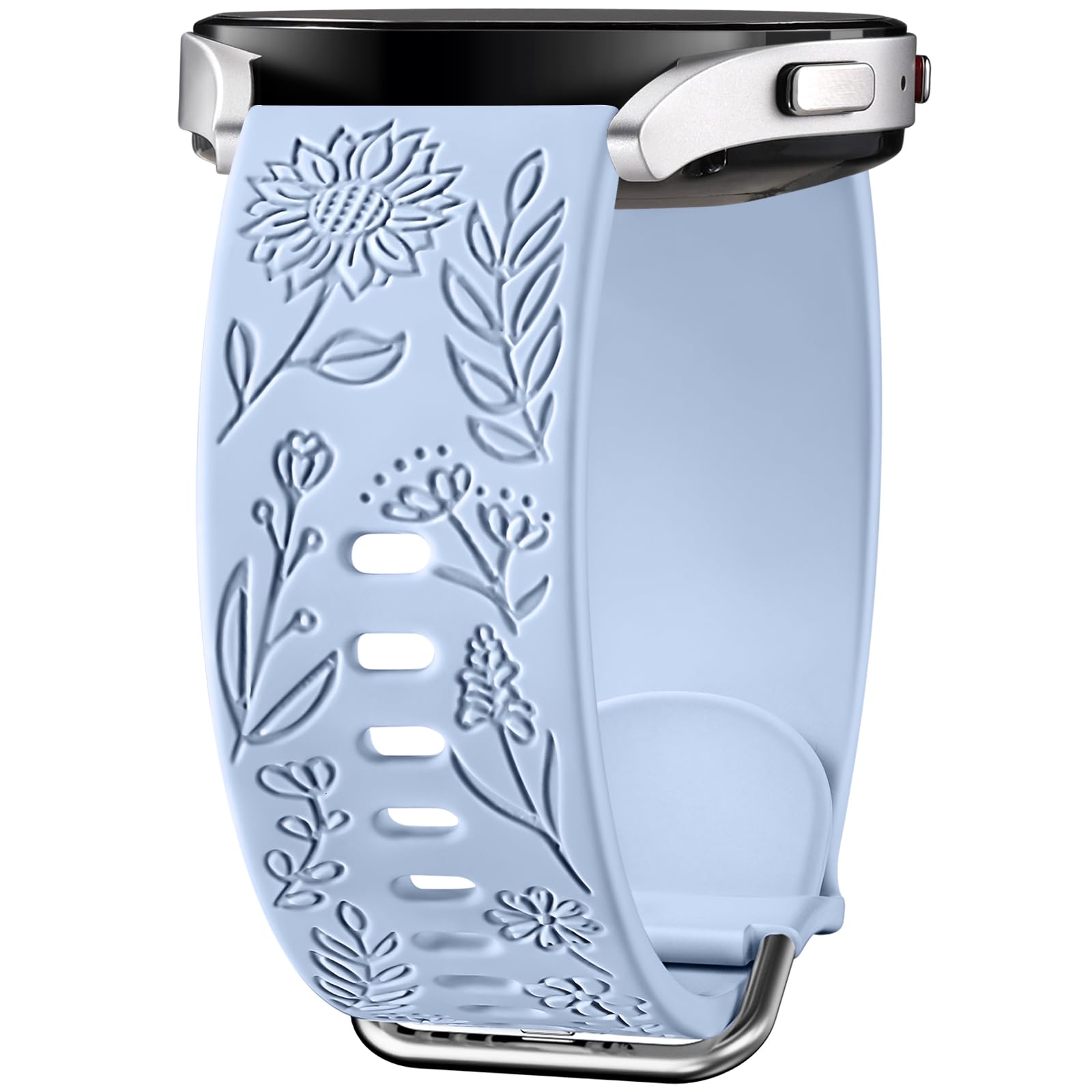 Sunflower Engraved Bands Compatible with Samsung Galaxy Watch 7/6 Band/Watch 4/Watch 5 Band 40mm 44mm for Women Men, Samsung Galaxy Watch 6 Classic Bands/Galaxy Active 2/Galaxy Watch 3, 20mm Soft