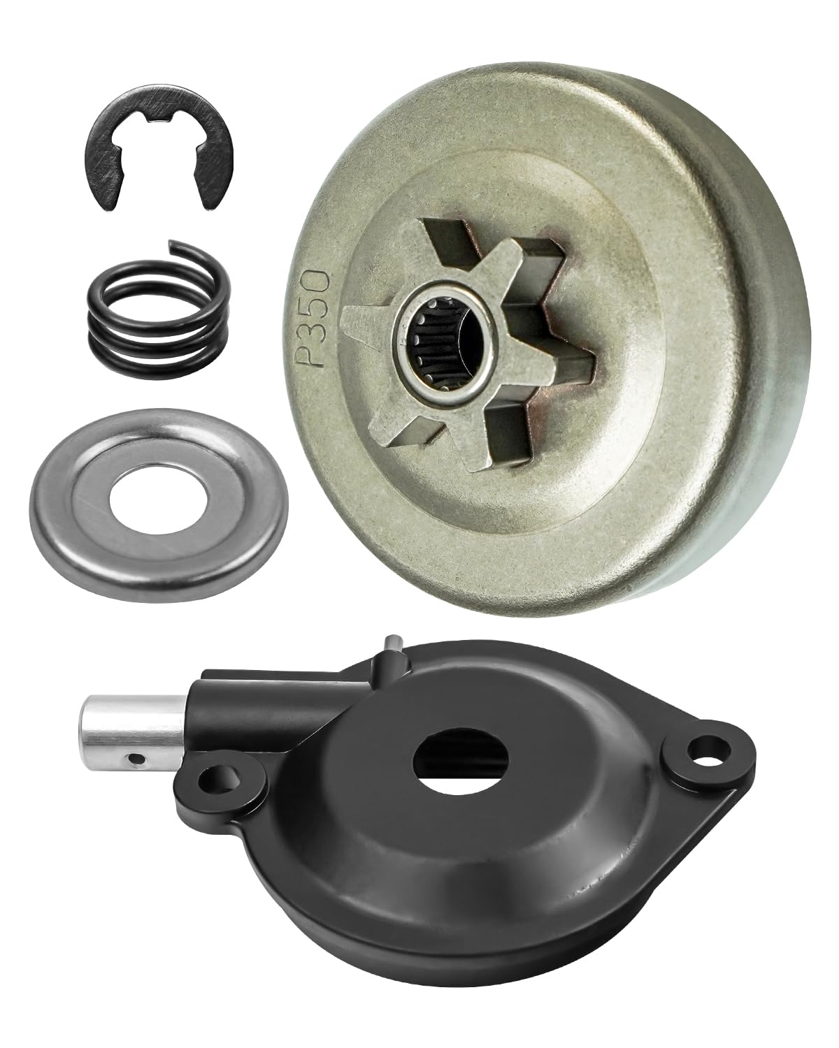 Qnbes 3/8 Inch 6T Spur Sprocket Clutch Drum Kit Fit for Poulan Pro P3314 P3416 P3816 PP4218A P3516PR PP3516AVX P4018WT PP4218AVX 4218AVX Replace