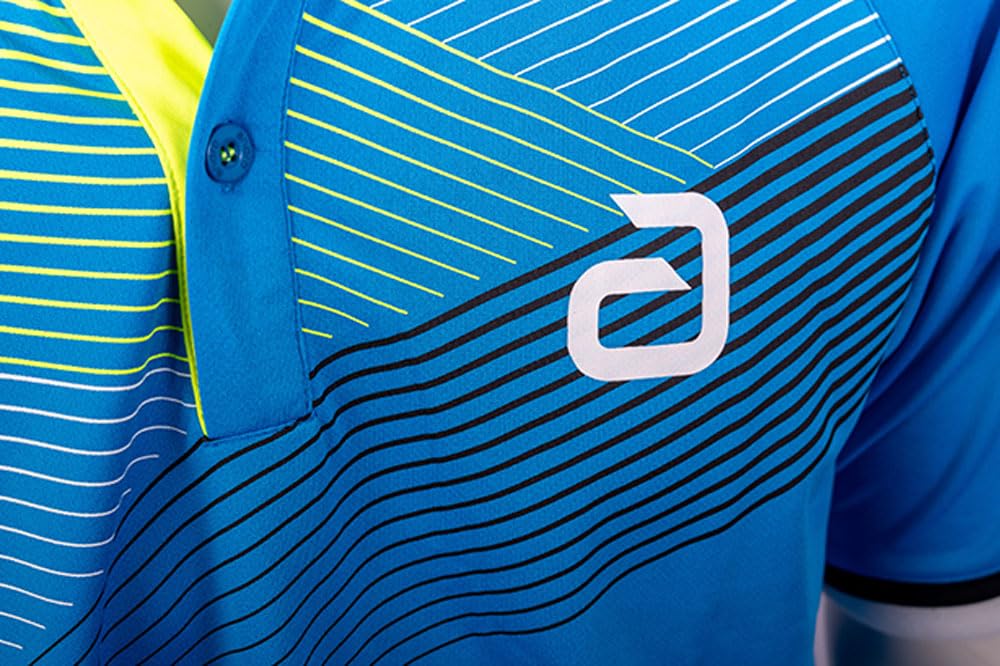 ANDRO Camicia Avos – Maglietta sostenibile donna e bambini blu manica corta polo collo abbottonato 5XL
