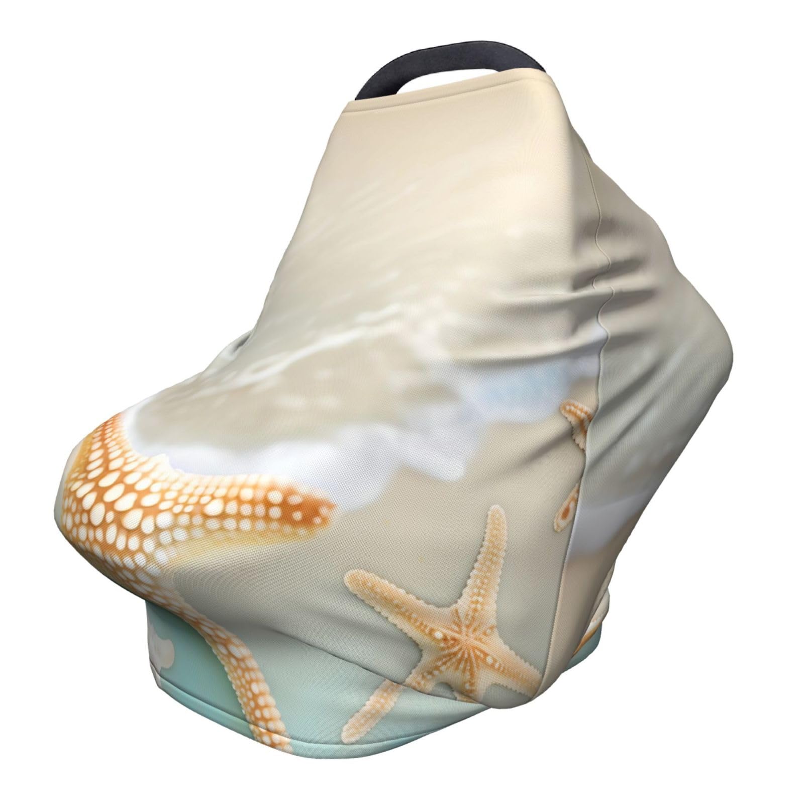 XZDHYZ Beach Starfish Versatile full-print Stroller Chair Cover/Nursing Cover, specially designed for your baby, Black