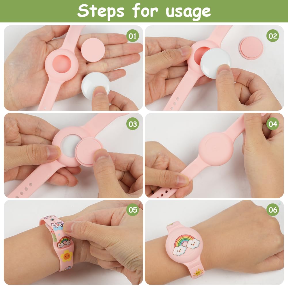 AXFEE Pulsera Compatible con Airtag - 2 Piezas de Silicona para Niños, Funda Protectora Ajustable Antipérdida, Impermeable (Nuevo Unicornio + Dinosaurio, Airtag No Incluido) — view 7