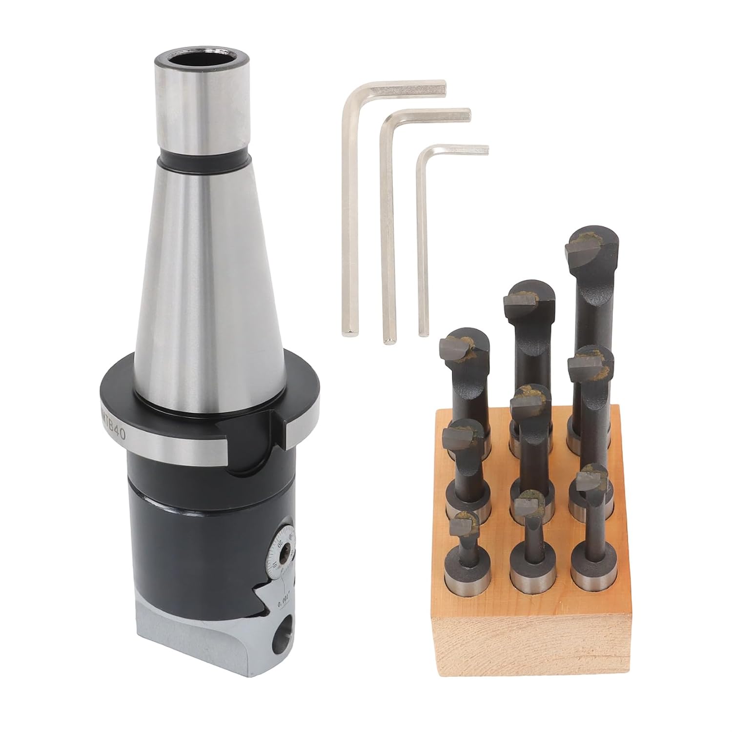 findmall 2 Inch Boring Head Tool Set, NMTB 40 Shank and 9Pcs 1/2 Inch C6 Boring Bar Set Milling Machines, Horizontal Milling Machines and Boring Machines