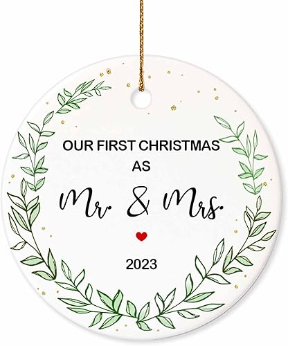 Miniatura 1 de WHIDOBE Regalos de boda para parejas, adorno de nuestra primera Navidad como señor y señora 2023, adornos de primera Navidad, regalo de despedida de