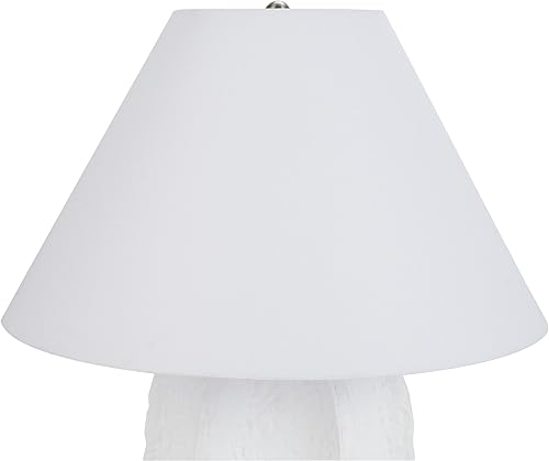 Miniatura 7 de Nourison Home Lámpara de mesa de yeso de cerámica texturizada blanca de 25 pulgadas para dormitorio, sala de estar, consola, mesa auxiliar