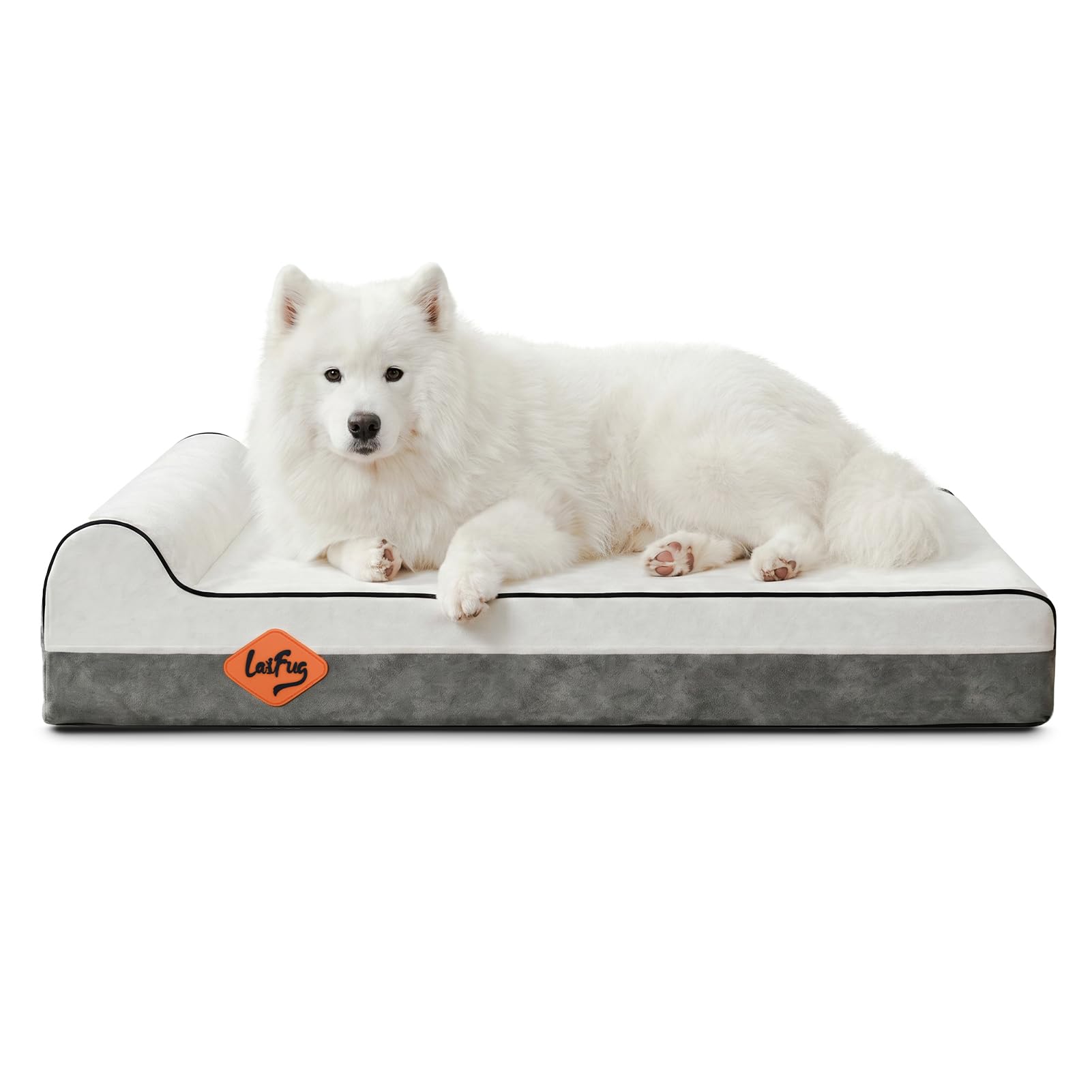 Laifug Orthopedic Memory Foam Extra Large Dog Bed with Pillow and Durable Waterproof Liner and Removable Washable Cover and Smart Design (Large (46" x 28" x 8"),Dark Green)