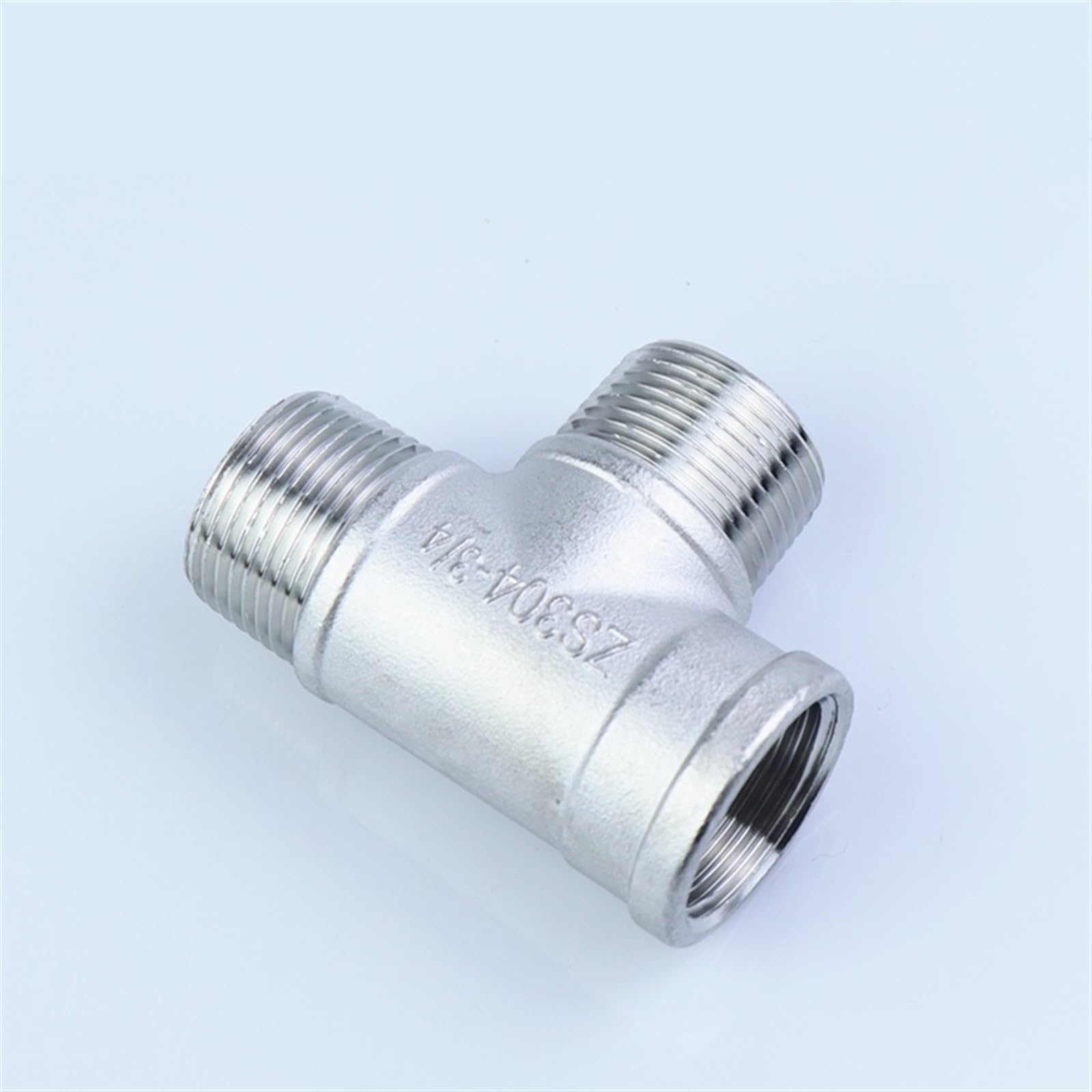 Conector en T de 3 vías Accesorio de tubería en T 3 vías con Rosca Macho + + Hembra 1/4", 3/8", 1/2", 3/4", 1", 1-1/4", 1-1/2" BSP Acero Inoxidable(1-1/4")