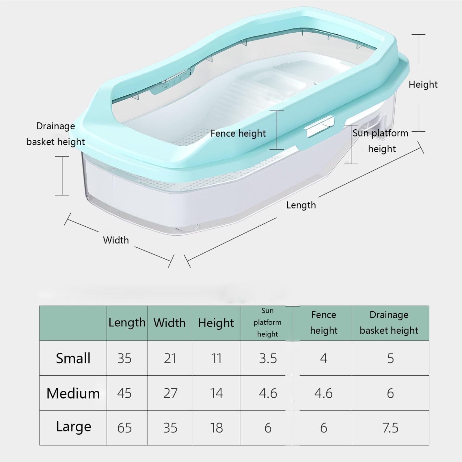 Siedlisko terrarium Domowa skrzynka do hodowli małych żółwi, z oddzielną toaletą dla Terrarium akwariowe(45x27x14cm)