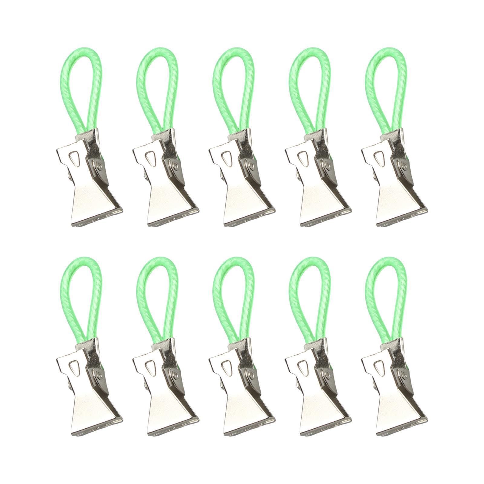 PIXZCSA Reusable Metal Kitchen Towels Clips with Hanging Loop Provides Space Saving Options While Keeping Towels Neatly Organized Hanging Tea Clip Clothes, Green, 5x1.56cm