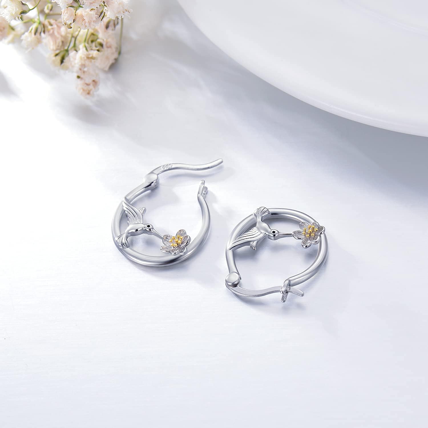 925 Sterling Silver Small Hoop Earrings for Sensitive Ears Cute Animal Jewelry Gifts for Women Daughter - Image 4