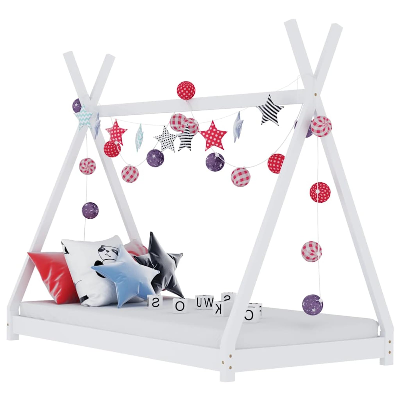 Gecheer Bettlaken 60 x 120 cm, Spannbettlaken für Babys, 60 x 120 cm, Rahmen für Kinderbett, weiß, massives Kiefernholz, 70 x 140 cm