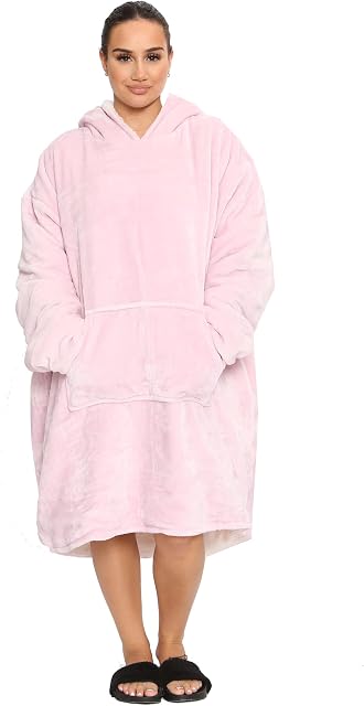NOROZE Hoodie Blanket Xmas Ultra Soft Sherpa Sweatshirt Warm Comfy Cosy Oversized Wearable Throw Hooded Top for Men Women Adults Boys Girls Kids, One Size Fits All